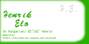 henrik elo business card